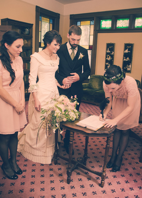 Signing the register 