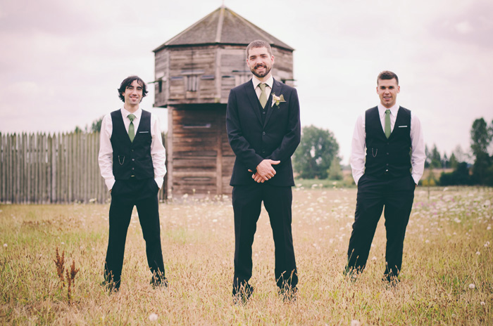 groomsmen in field