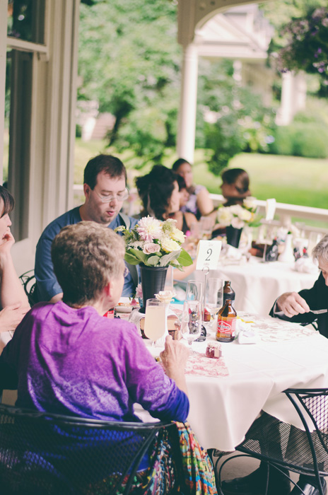 wedding guests at reception