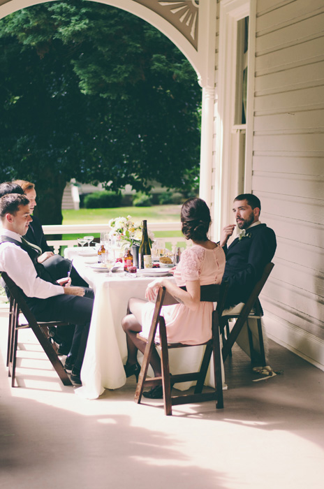 wedding reception on porch