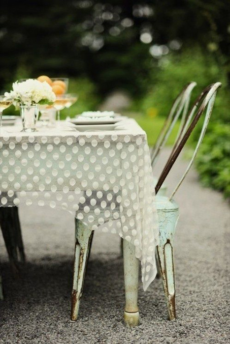 large swiss dot tablecloth