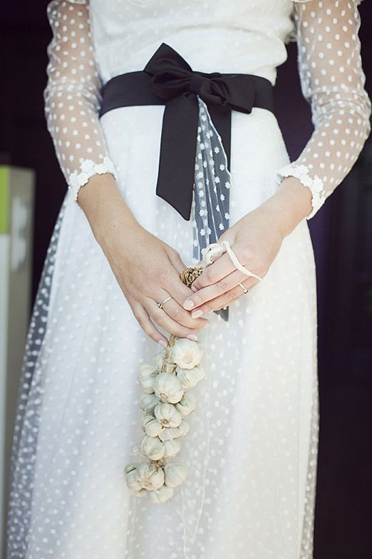 long sleeved swiss dot wedding dress