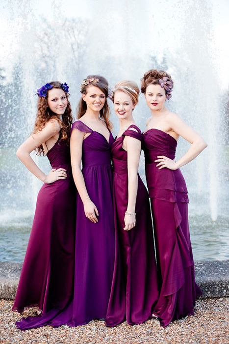 purple bridesmaids dresses