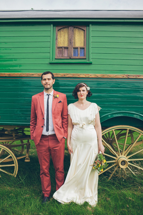 red groom suit