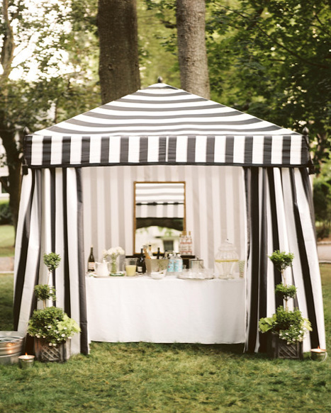 striped wedding tent