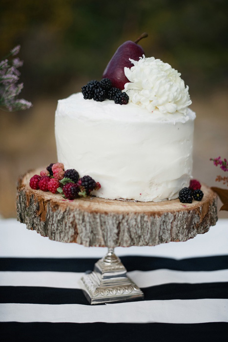 wedding cake with jewel tone fruits