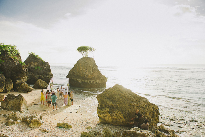 intimate beach wedding ceremony