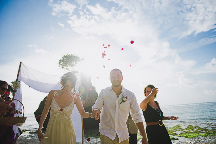 bride and groom recessional