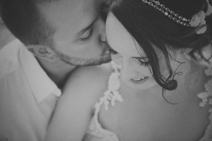 intimate bride and groom portrait