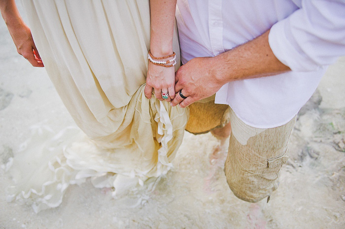 bride and groom on the beach