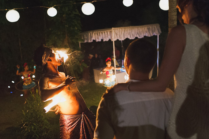 fire eater at balinese wedding