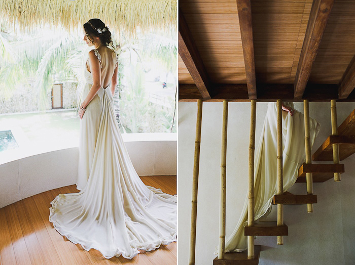 Bride in her wedding dress