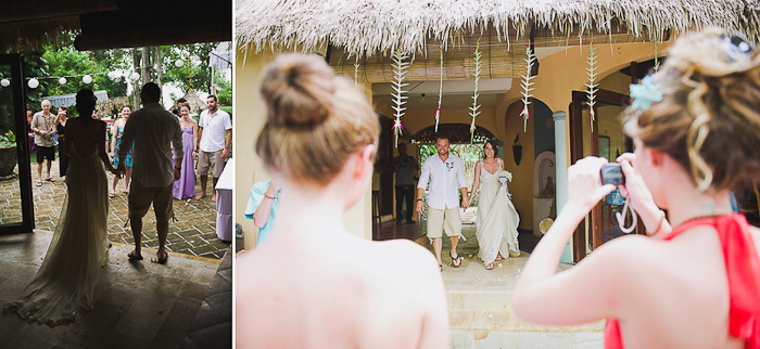 bride and groom reception entrance