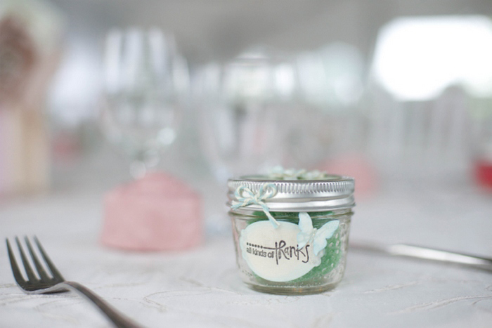 wedding favor in mason jar