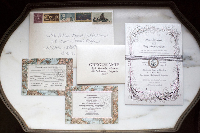 Vintage wedding invitation suite