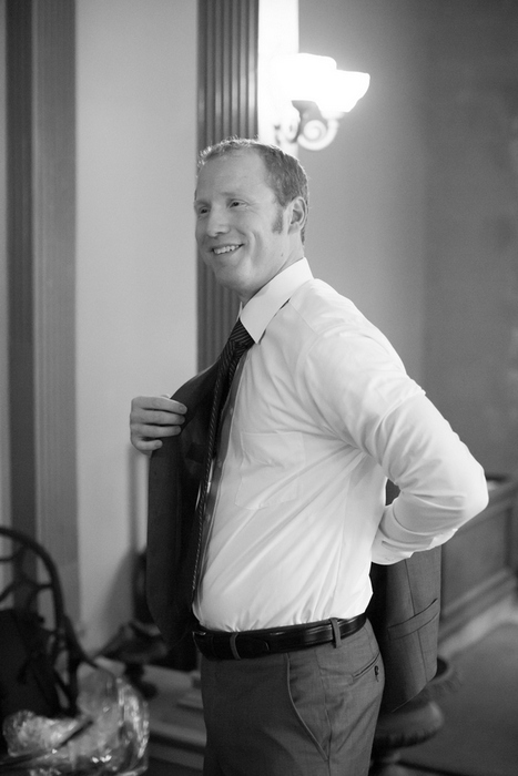 groom getting dressed