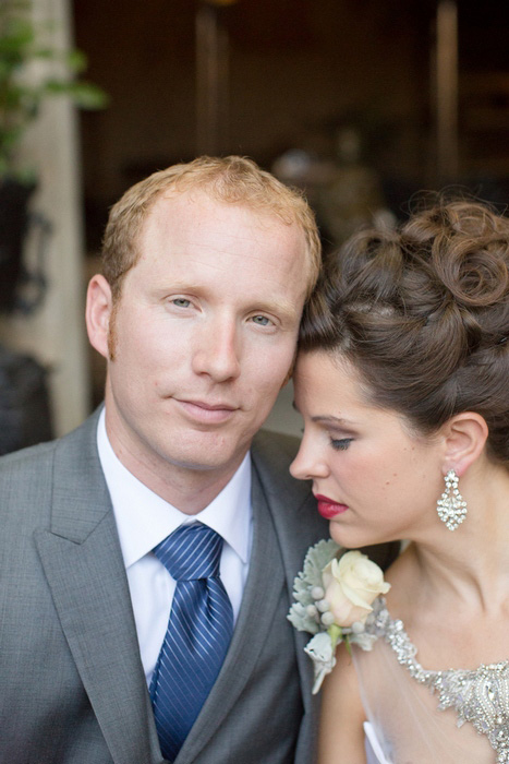 intimate bride and groom portrait