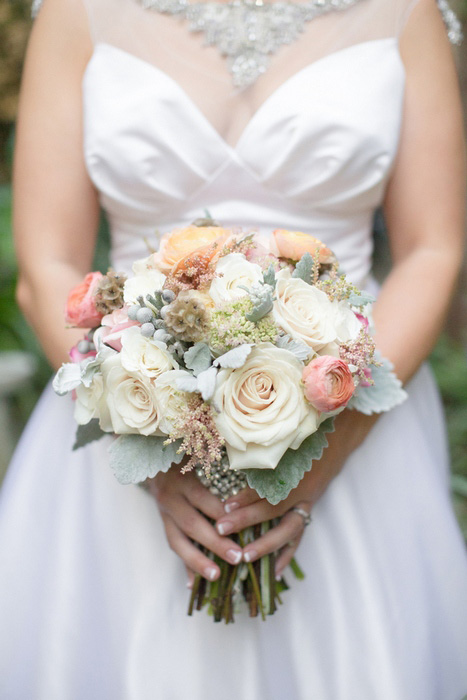 pale rose wedding bouquet