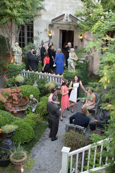 guests at outdoor garden wedding