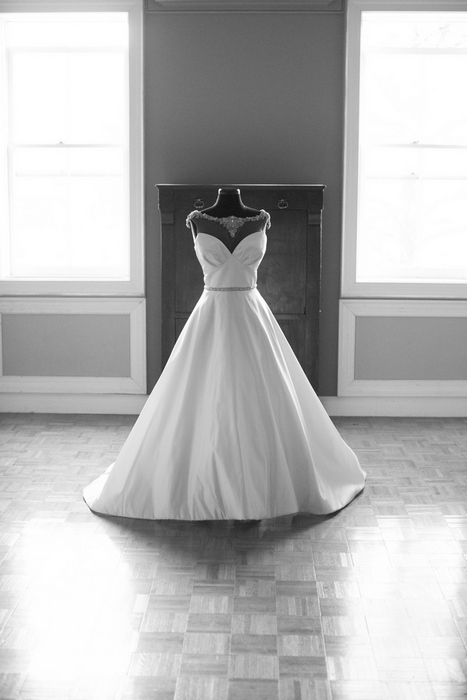 Vintage inspired wedding dress with crystal neckline