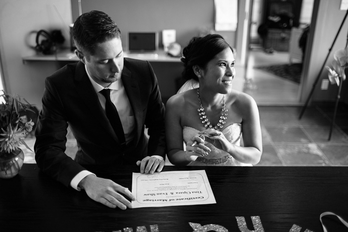 Bride and groom with Marriage Certificate
