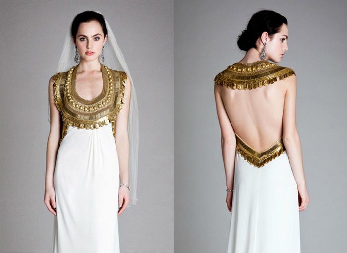 brass Temperley wedding dress