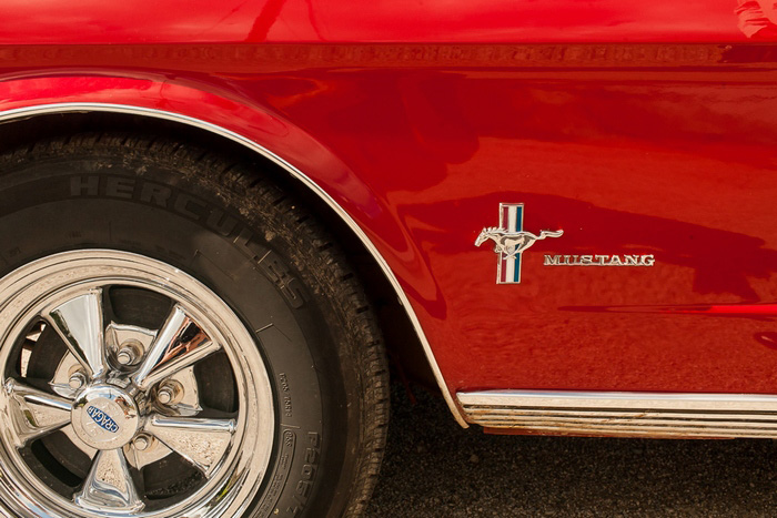 vintage red mustang