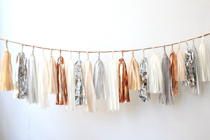 copper tassle garland