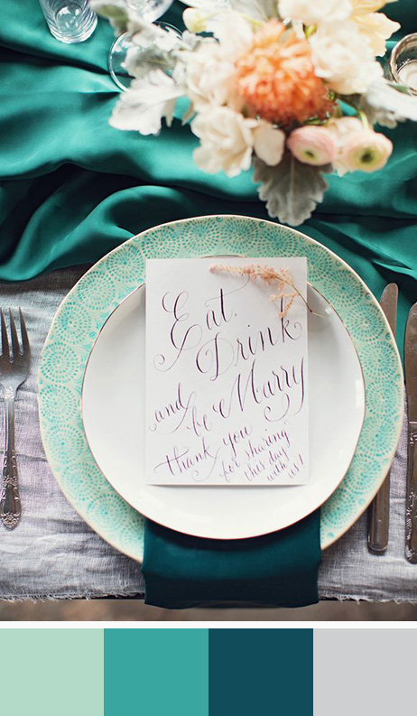 green wedding color palette