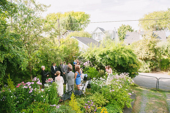 intimate backyard wedding ceremony