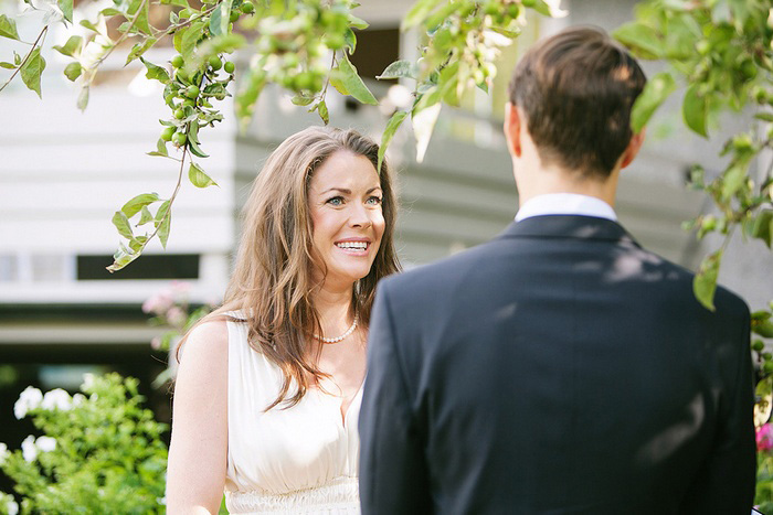 bride looking at the groom