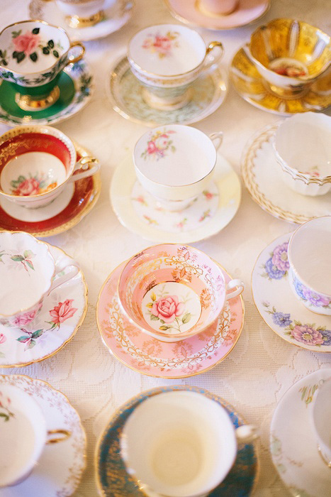 wedding vintage tea cups