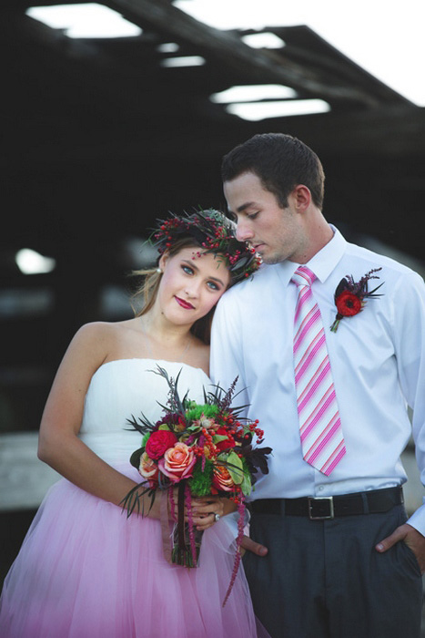 intimate bride and groom portrait