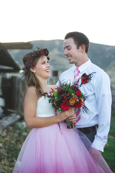 relaxed bride and groom portrait