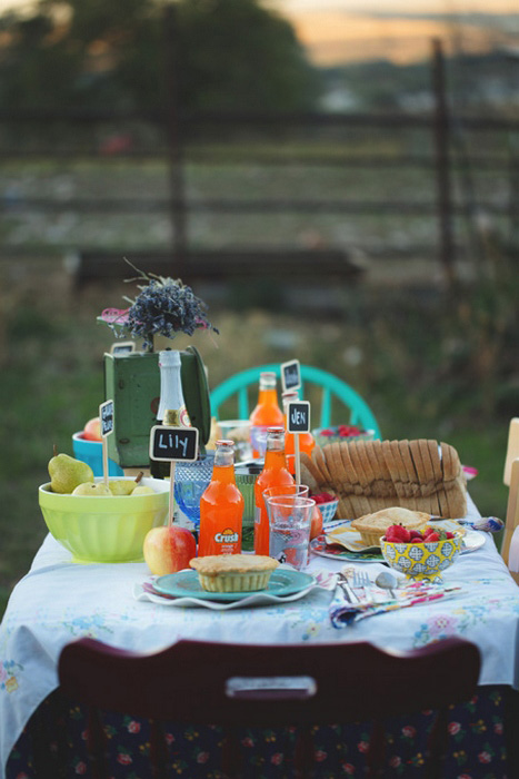 intimate outdoor farm wedding dinner