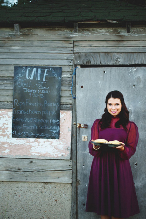 bridesmaid with pies