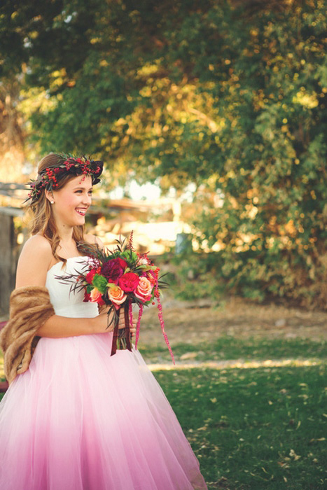 bride preparing to walk down the aisle