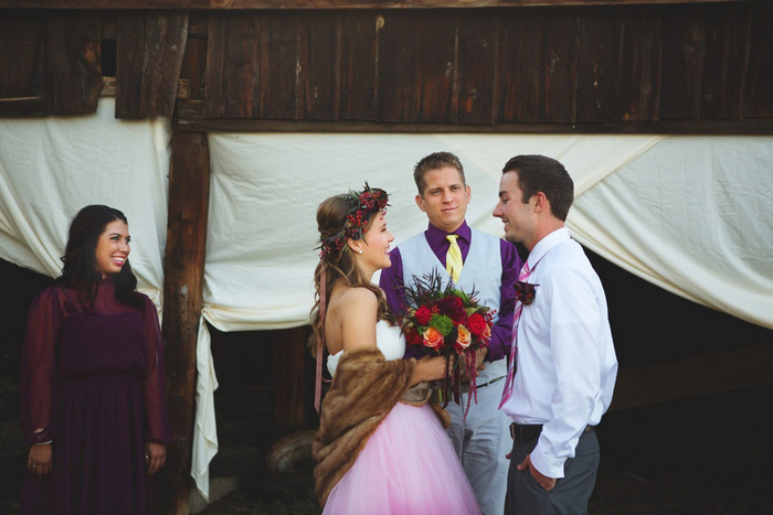 bride and groom at the altar