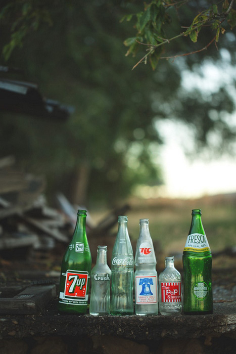 vinatge glass bottle wedding decor