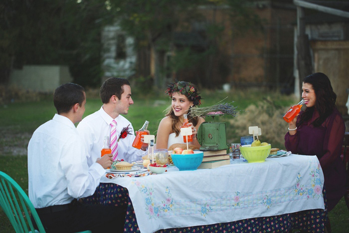 intimate outdoor farm dinner