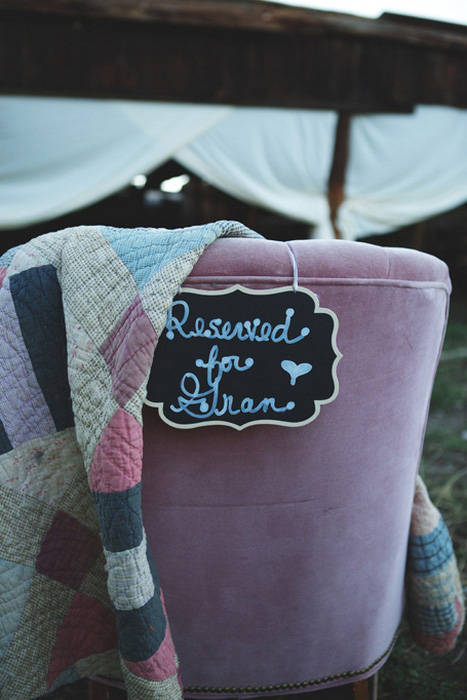 memorial chair at wedding ceremony