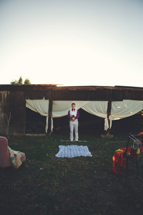 outdoor farm wedding ceremony site