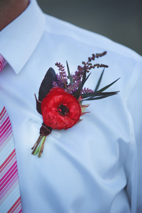 red boutonniere