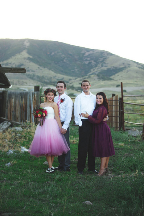 farm bridal party portrait