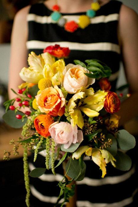 orange and pink bouquet