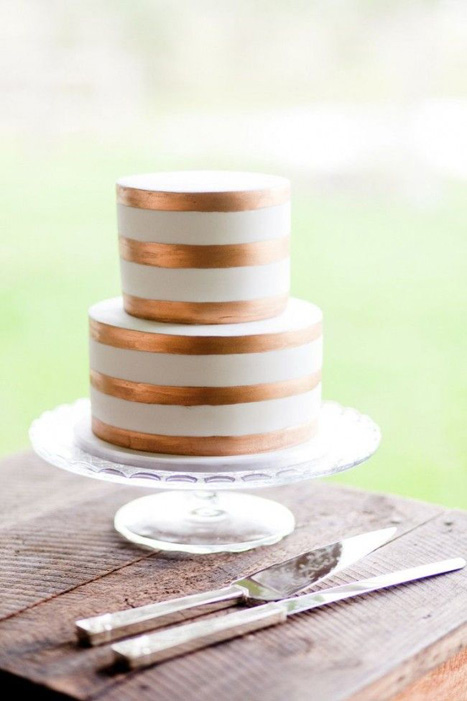 striped copper cake