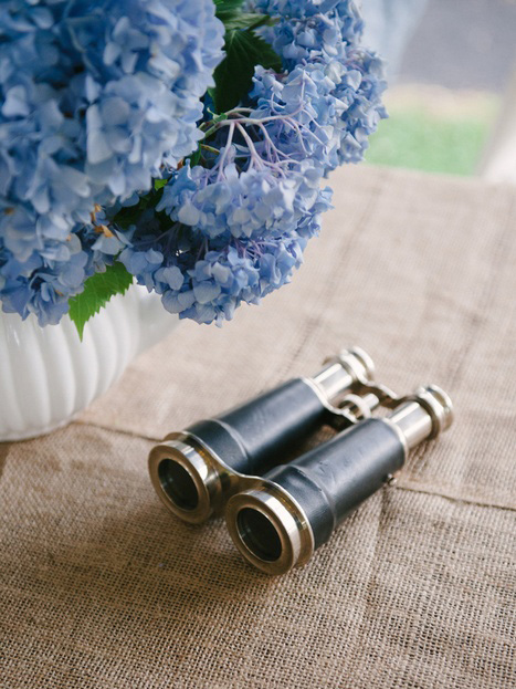 vintage binoculars as table decor