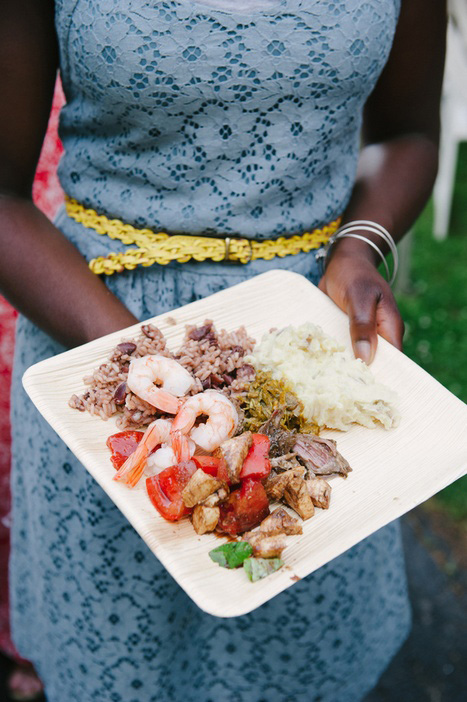 wedding guest with food