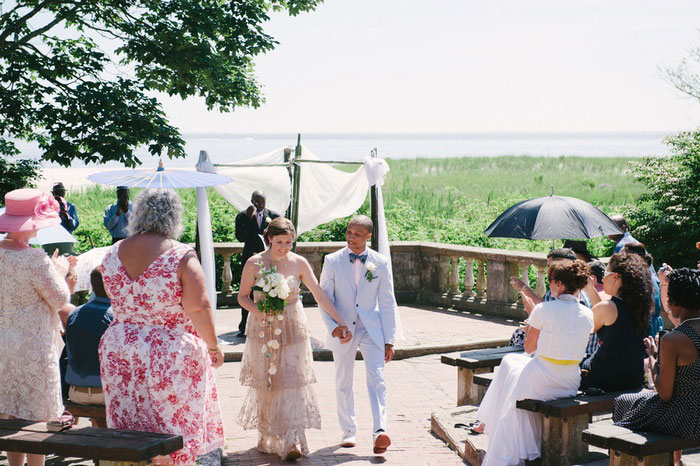 bride and groom recessional