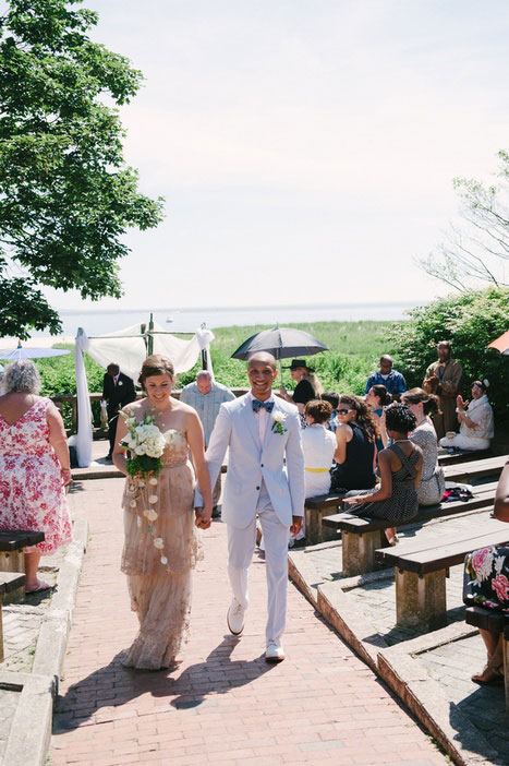 bride and groom recessional